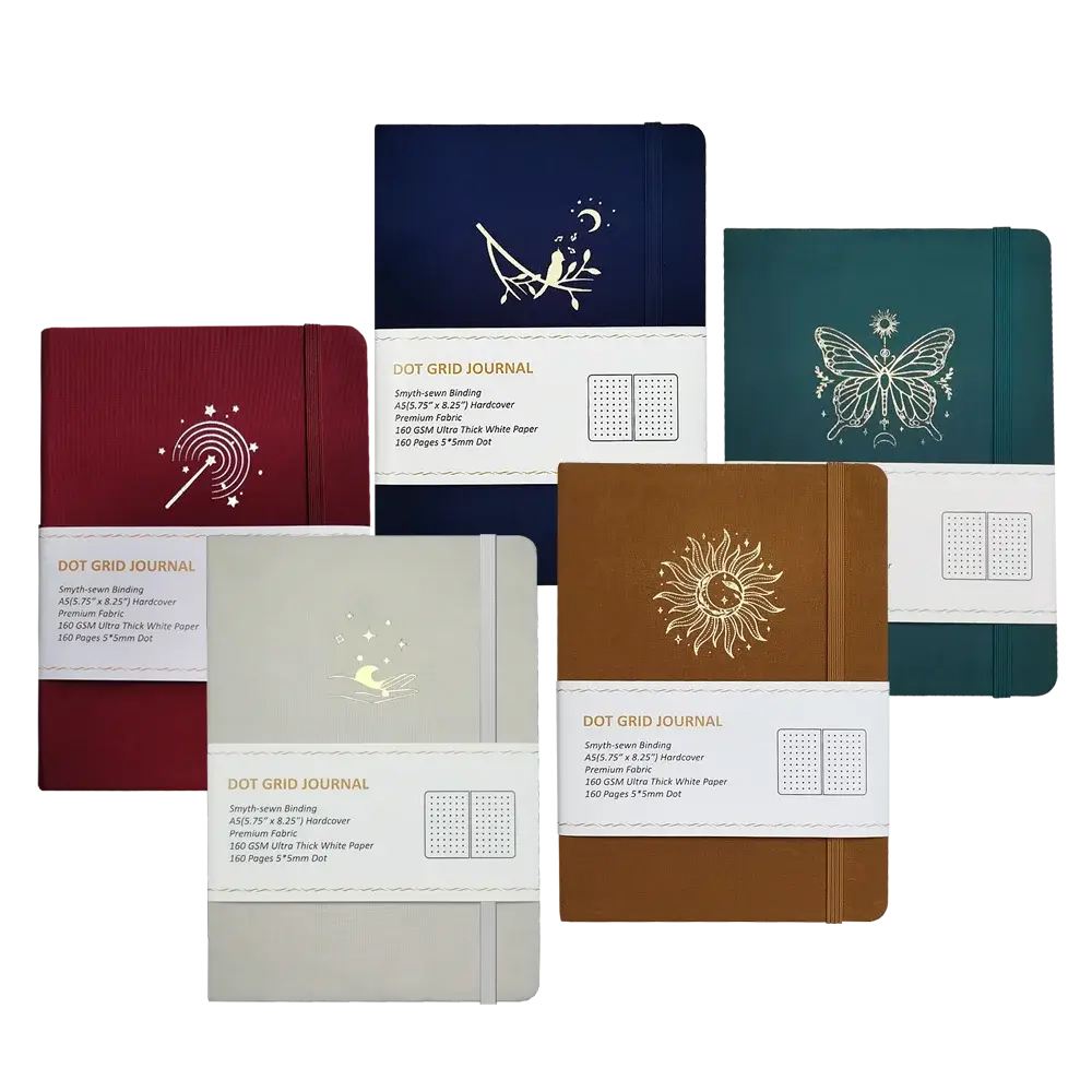 Eco-Friendly Linen Fabric Cover Journal Notebook - Sustainable Office Stationery for Boosting Productivity, Creativity, Daily Reflections, Sustainable Materials
