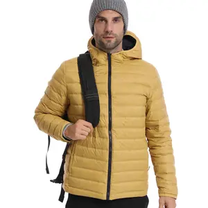 Mens Lightweight Packable Puffer Jacket Hooded Insulated Thermal Puffy Winter Jackets for Running Travel