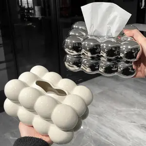 CUTE TISSUE HOLDER HOME DECOR BATHROOM Facial Tissue Holder Non Slip Ceramic Tissue Box Cover Tissue Dispenser for Living Room Home Household Kitchen Countertop Kesoto