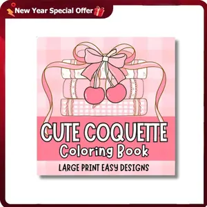 Cute Coquette Large Print Bold and Easy Coloring Book for Adults, Women, Seniors and Beginners, Big and Simple Designs, Large Print Coloring Book, ... for Stress-Relief and Relaxation for Women Paperback