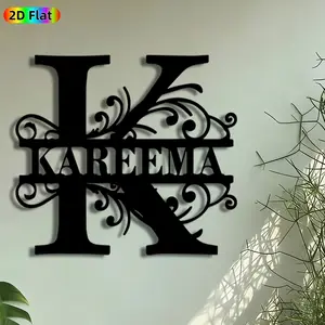 1pc Monogram Initials Metal Wall Art, "KARMA" Monogram Statue Mural, Intricate Craftsmanship, Artistic Metalwork, Perfect for Housewarming, Anniversary Decor, Perfect for Living Room Office Studio Decor, Ideal Gift for Personalized Decor Enthusiasts.