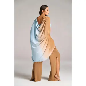 CAPRI WRAP CAPE - SAND & SEA OMBRE