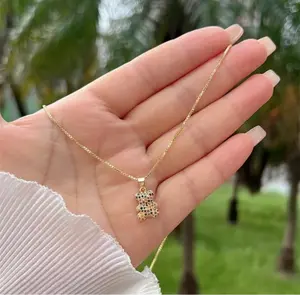 Tiny Teddy Bear Charm Necklace