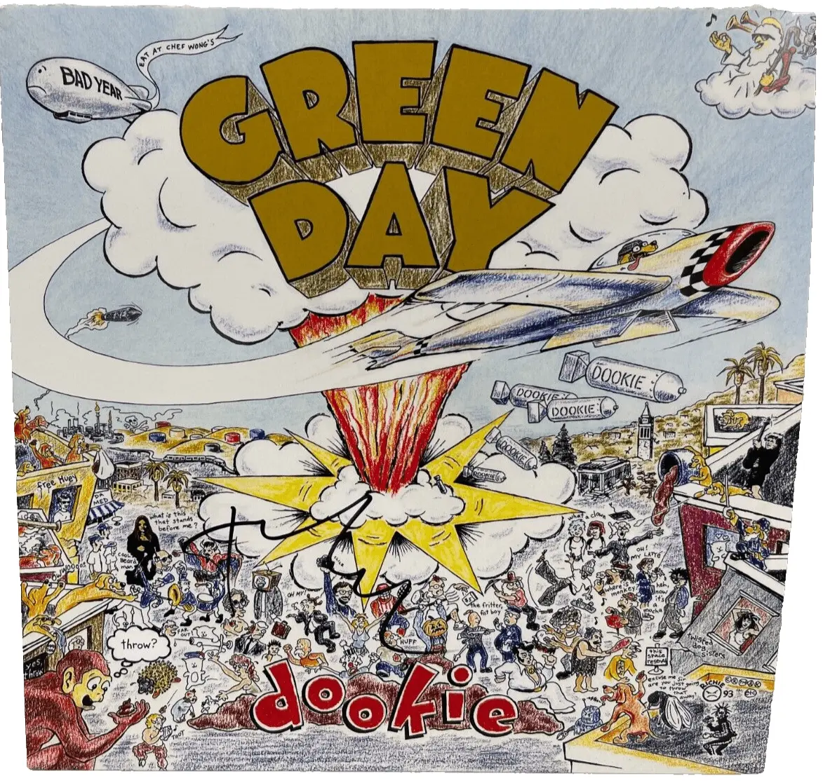 Tre Cool of Greenday Authentic Autographed Vinyl Record
