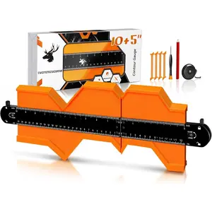 Connectable Contour Gauge (10+5 Inch), Gifts Ideas for Men Dad Handyman Husband Him, Shape Profile Duplicator with Lock, Outline Angle Measuring Tool, Template tool, Tile Flooring, Scribe Edge