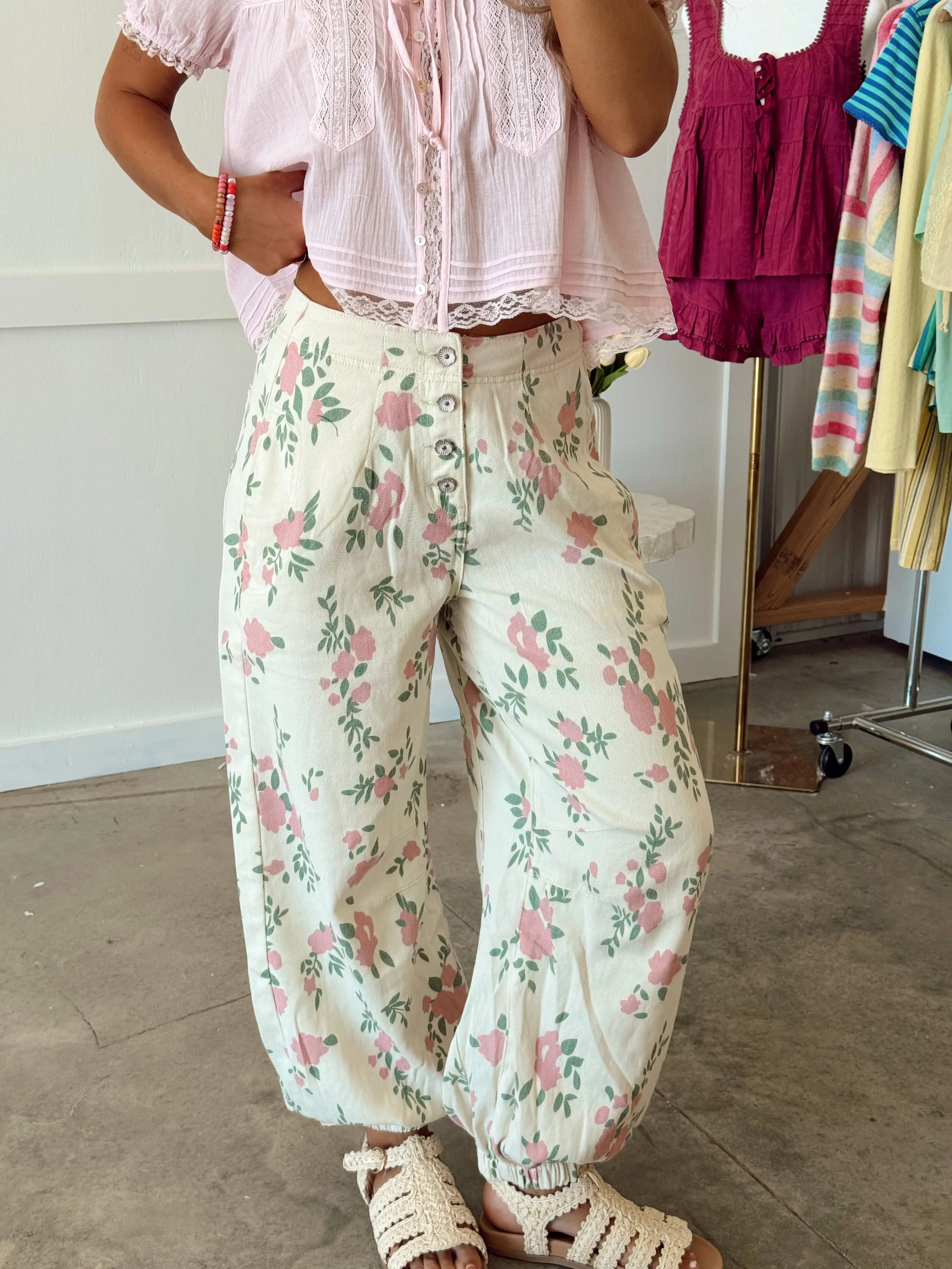 Clover Relaxed Fit Floral Pants