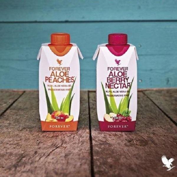 Forever Aloe Berry Nectar Minis 350ml No Added Preservatives Sugar Free Vegan Gluten-Free Eco-Friendly Peach Flavored Aloe Vera Gel 11.15 FL OZ Natural Health Beverage