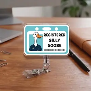 Registered silly goose, badge reel, nurse, rn, md, cna, healthcare, pediatric