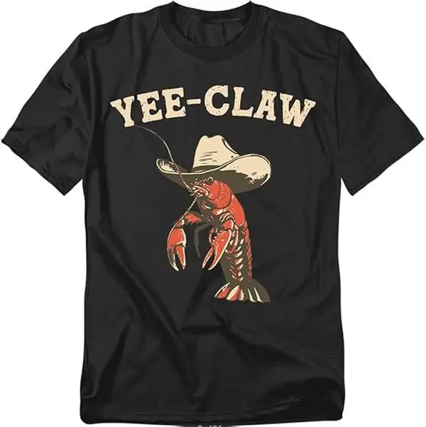 Yee-Claw Crawfish T Shirt – Funny Southern Seafood Boil Tee for Men or Women, Unisex Adult