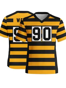 Steelers #90 Watt Men's Football Jersey, Soft Comfortable Fit Jersey Top, Quick-Dry Breathable Sportswear, Perfect Holiday Gift for Sports Enthusiasts
