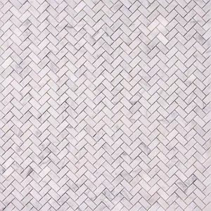 Luna Bianco Mini Herringbone Mosaic Polished/Honed