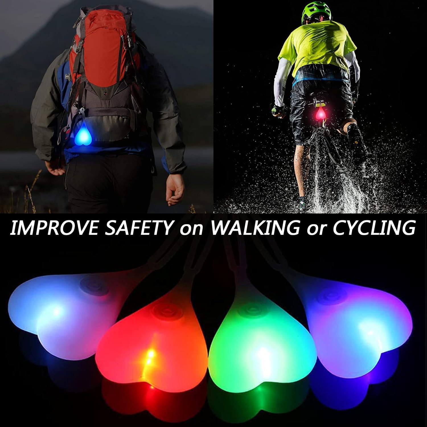 LED Bike Taillight Super Bright Waterproof Bicycle Rear Light 3 Modes Safety Warning Light Night Riding Essential Reflector MTB Road Bike Accessories for Men Women Kids Portable Easy Install Cycling Seat Back Safety Lamp