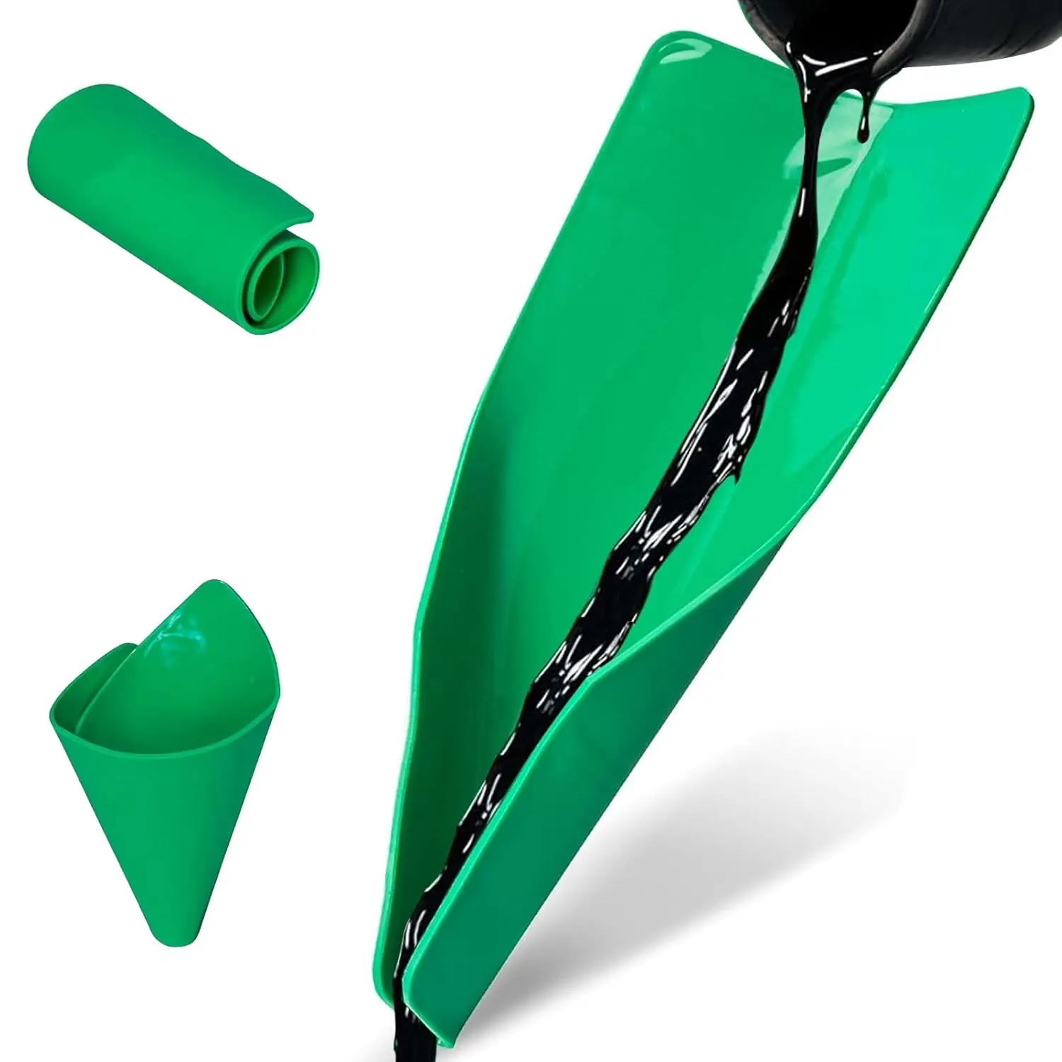 Flexible Funnel, Multi-Purpose Form a Funnel Flexible Draining Tool, Oil Drain Change Flex Foldable Filter Funnels for Automotive Use, Bendable Moldable for Various Applications
