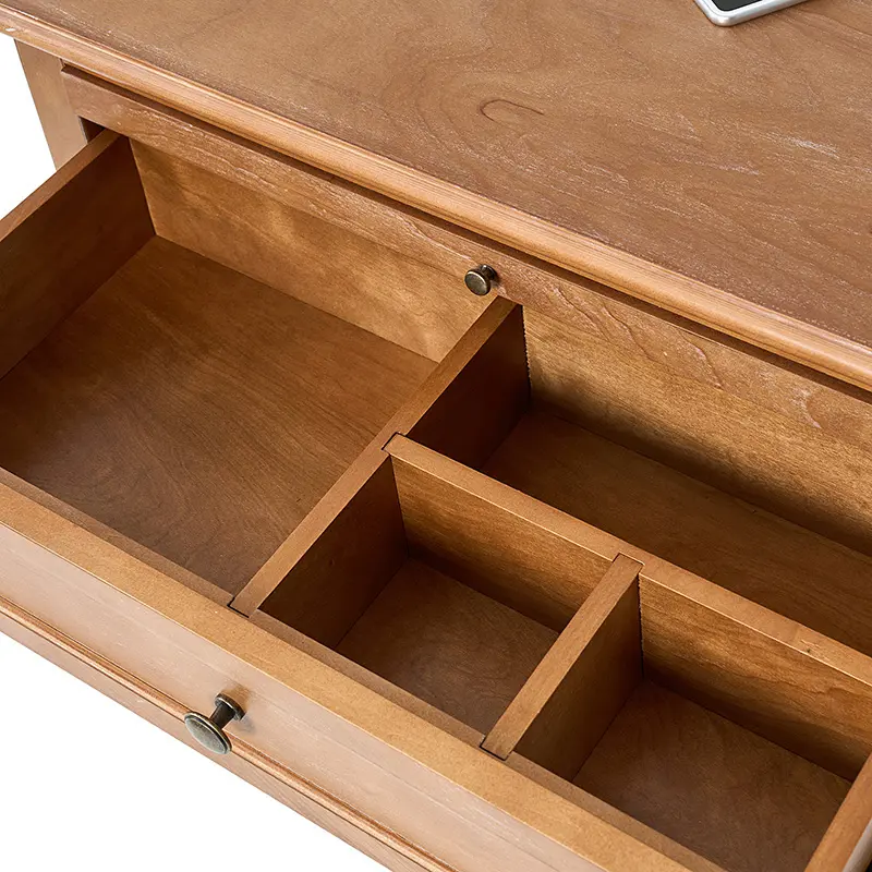 Hulala Lionel 3-Drawer Farmhouse Nightstand with Charging Station