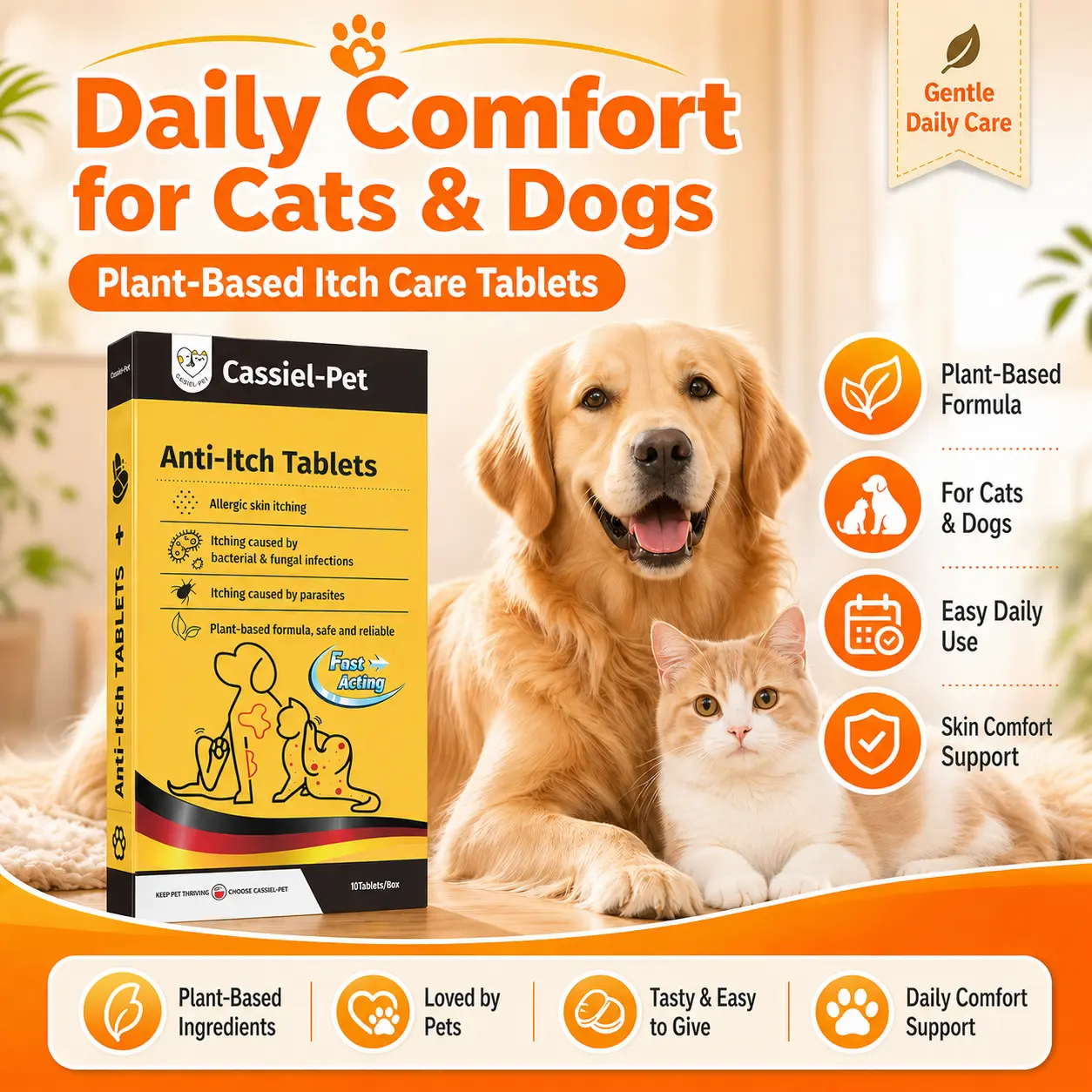 Cassiel Pet Chicken-Flavored Soft Bites for Dogs & Cats, Small Easy-to-Feed Pet Treat Pieces, Individually Packed, 10 Count