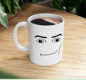 Roblox Man Face Mug 11oz Double Sided Ceramic Mug Gamer Roblox Face Mug Gamer Mug