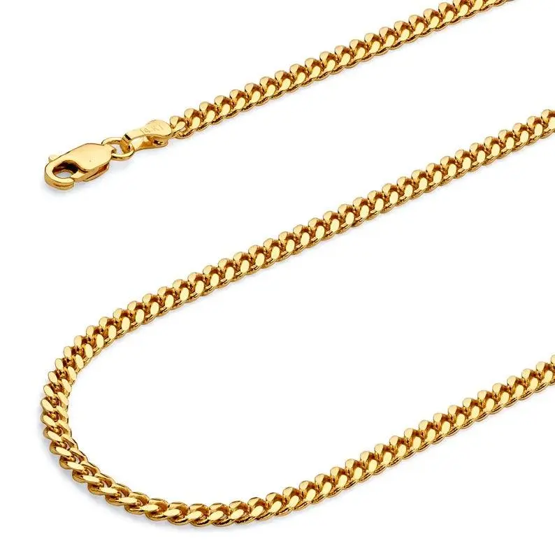 10K Gold Miami Jewelry Cuban Chain 4mm