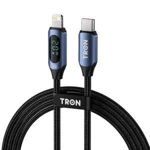 USB-C to Lightning Braided Cable 3A | Digital Display | 5FT