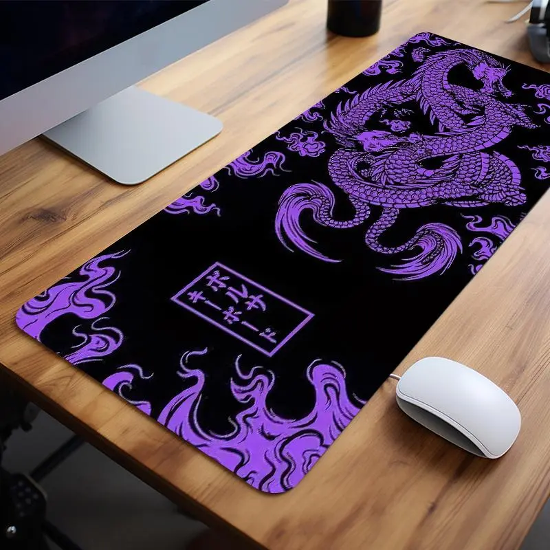 Extra Large Dragon Art Mouse Pad 35x16 Inch Gaming Desk Pad Made for Gaming, Non Slip Rubber Base, Durable Stitched Edge for Home and Office Mousepad