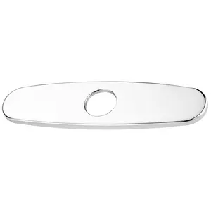 WOWOW 10 Inch Faucet Plate, Stainless Steel Kitchen Sink Cover Plate for 1 or 3 Hole Bathroom Kitchen, Hole Cover for Sink Faucet Escutcheon Hole Covers Polished (Chrome)
