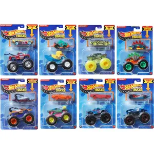 Hot Wheels Monster Trucks 8-Pack with Bonus Cars, GRH81-999R Bundle, Ages 3+