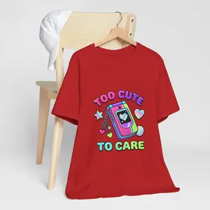 Too Cute To Care tee | Y2K shirt, retro internet graphic