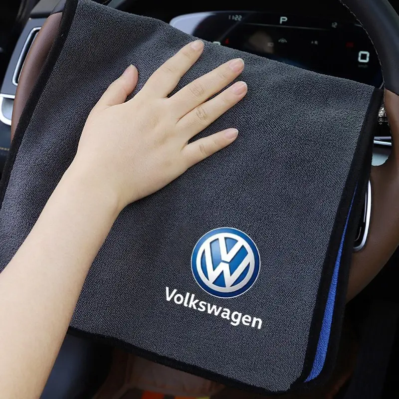 Microfibre Car Cleaning Towels Plush Water Absorbing Wash Towel For Volkswagen VW R-line GTI R Polo Golf Passat Magotan Tiguan Jetta
