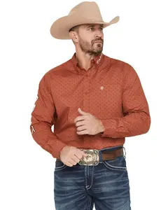 Ariat Men's Men'S Team Porter Geo Print Long Sleeve Button-Down Western - 10065813