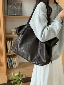 Meleand Women's Fashionable Tote Bag, Commuter Backpack 2026 New High-End Large Capacity, College Style Shoulder Bag, Soft Leather Crossbody