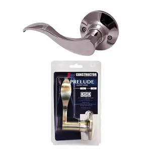 Constructor Prelude Left Dummy Lever Lockset with Knob Handle - Satin Nickel Door Hardware, All Mounting Included, Long Term Durability, No Latch Bolt