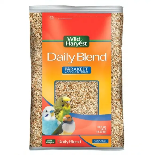 Wild Harvest Daily Blend Nutrition Diet for Parakeet, Canary and Finch 10 Pounds, Orange flavour