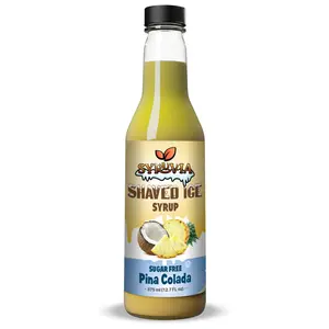 Syruvia Sugar-Free Pina Colada Snow Cone Syrup, 12.7 oz – 0-Calorie Syrup for Shaved Ice, Slushies, Italian Soda & Popsicles. Keto, Kosher, Dairy-Free