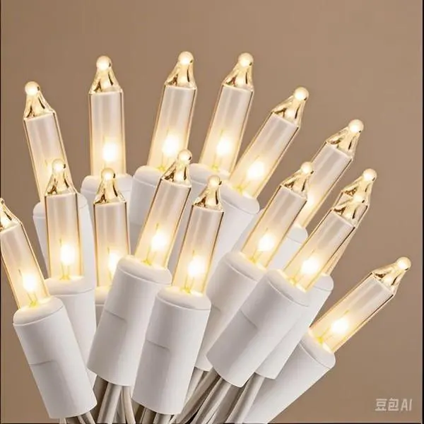 "UL-Certified Mini String Lights - 100 LED Clear Holiday Lights - 32ft White Wire for Indoor Outdoor Decor - Waterproof Christmas Tree Lights - Dimmable Warm White for Wedding Party Valentines"