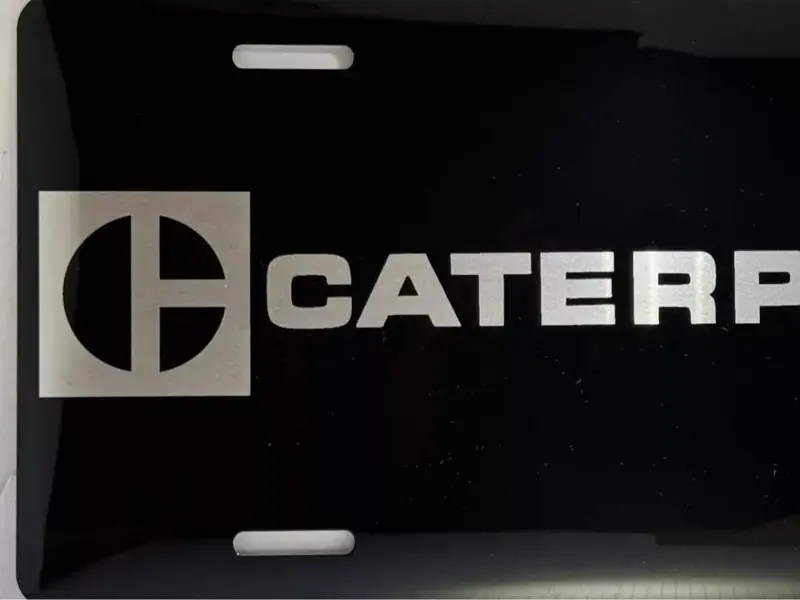 CATERPILLAR License Plate Black Aluminum Plate
