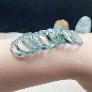 3mm Green Jade Stone Stackable Ring – Elegant Hypoallergenic Lucky Gift for Women