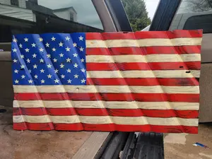 Wavy American Flag Banners Backdrop