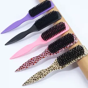 1pc Smooth Back Hair Brush, Soft BristleBeard Brush, Leopard Printed Comb, Hair Styling Combs, EdgeBrush For Trimming Hair Edges, ProvidingLuster For All Hair Types, Straightening CurlyHair, Restoring Shine And Texture, Hair Clip, Home Supplies