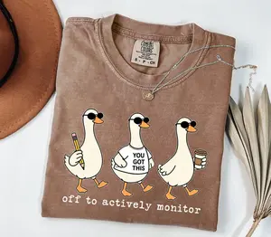 Comfort Colors Test Day Goose Shirt, You Got This Teacher Tee, Off To Actively Monitor, School Testing Humor Shirt, Back to School Gift, Funny Test Day Shirt