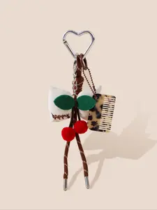 Cute Bowknot Design Keychain, Fruit Design Keychain for Women & Men, Fashion Accessories for Bag Decoration