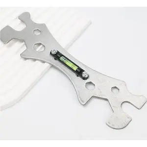 Stainless Steel Shower Installation Wrench, Multi-Functional Hexagonal Level with Curved Foot Ruler,Rust-Proof Plumber's Tool for Home Bathroom,Bathroom Installation Tool,Ergonomic Tool Design,Durable Construction,Cycling,Outdoor,Plumbing and Repair
