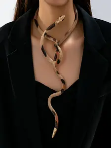 Fashion Retro Snake Necklace Collar Bracelet Arm Ring, Multi-Functional Wearable Accessory, Unique Design, Small Batch Style