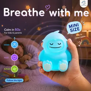 BREATHING PAL Mini Guided Light - Mini Gadgets Anxiety Relief Tool, Mindfulness Aid with 3 Modes (Including 4-7-8 Box Technique), 3.3in Portable Sensory Indoor Lighting for Adults, Calm Corner Sleep Accessory