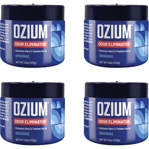 Ozium 4.5 Oz. 4 Pack Odor Eliminating Gel for Homes, Cars, Offices and More, Original Scent, 4 Pack