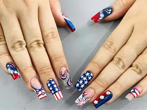 Handmade USA Flag Press On Nails – 4th of July Stars & Stripes