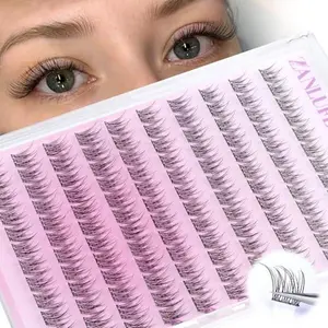 Self Adhesive Eyelashes Natural Self Adhesive Lash Clusters Wispy Press on Lashes 10-12MM Pre-glued Eyelash Clusters 120pcs C Curl No Glue Lashes DIY Individual Lashes by ZANLUFLY