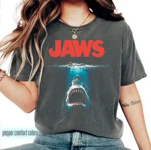 Comfort Colors Vintage Jaws T-Shirt: Classic Fan Movie Tee