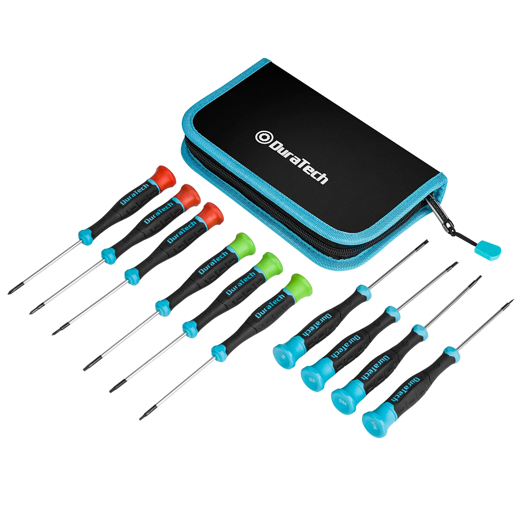 #fathersdaygift DURATECH Precision Screwdriver Set, 10 PCS Magnetic Small Screwdriver Set with Pouch, Phillips, Slotted, and Torx Star, Cr-V Steel, Mini Screw Drivers for Eyeglasses, Watches, Laptops, Phones