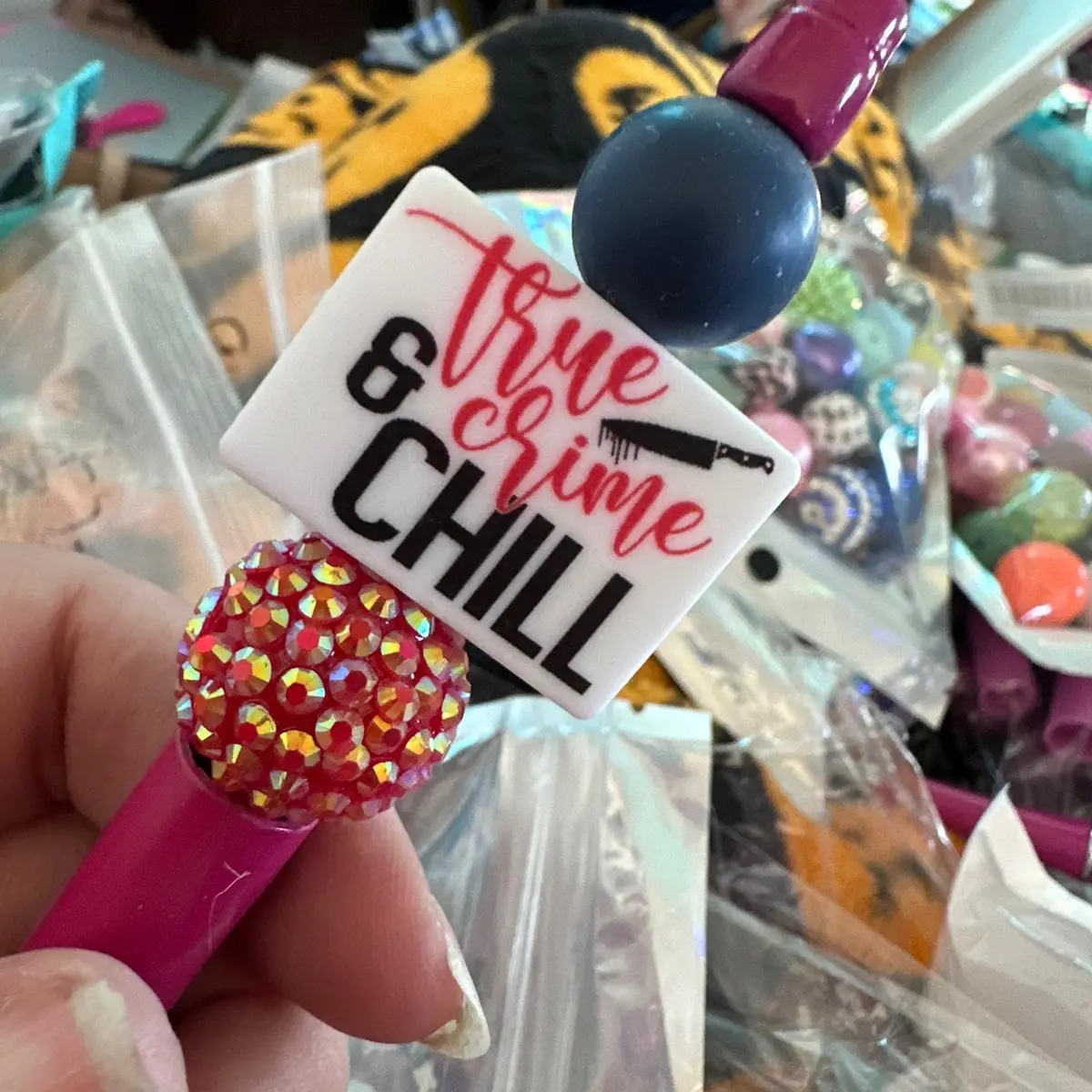 True crime beaded pen