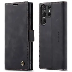 Magnetic Flip Phone Case with Card Holder, 1 Count PU Leather Phone Protective Cover, Phone Accessories Smartphone Compatible with Samsung Galaxy S25 S24 S23 S22 S21 S20 S10 Plus Ultra, Casing