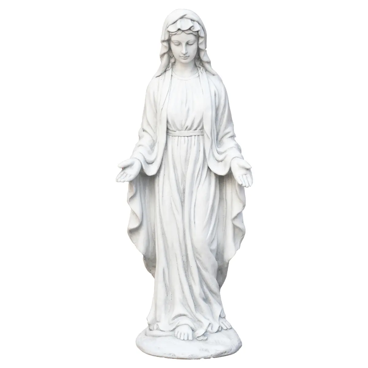 Direct Wicker GS-24937G-AN 29.29in Tall Smooth Magnesium Oxide Virgin Mary Statue, Detailed Relief Christianity Decor, Prayer Room Fit Adult Faith Gift, Indoor/Outdoors Biblical Ornament for Home Garden